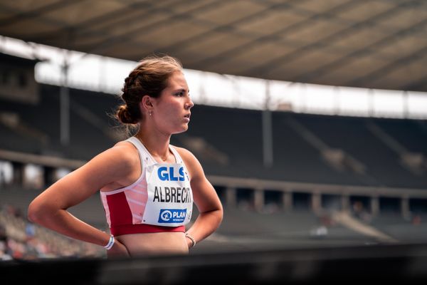 Sophie Albrecht (Sportclub Magdeburg) waehrend der deutschen Leichtathletik-Meisterschaften im Olympiastadion am 25.06.2022 in Berlin